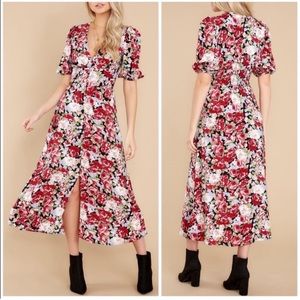 MINKPINK kind words Floral Midi  Dress M